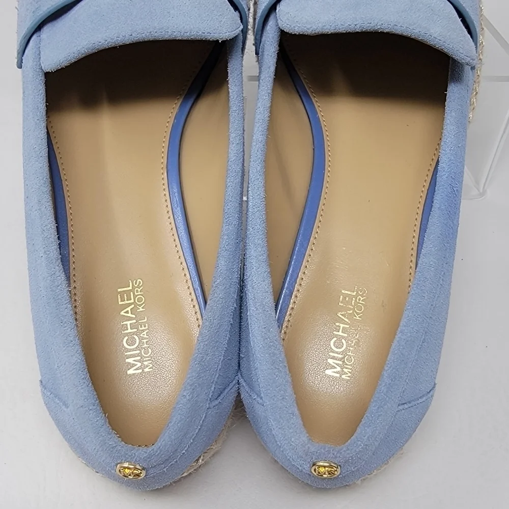 MICHAEL Michael Kors Women's Lennon Slip On Loafer Espadrille Blue Size 10 New